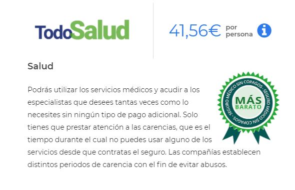 seguro médico más barato sin copago 