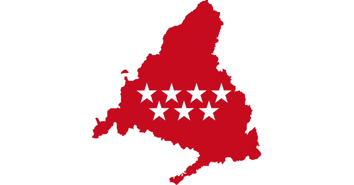 Mapa de Madrid con la bandera