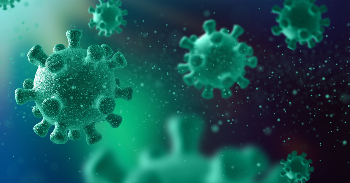 células verdes de virus flotantes