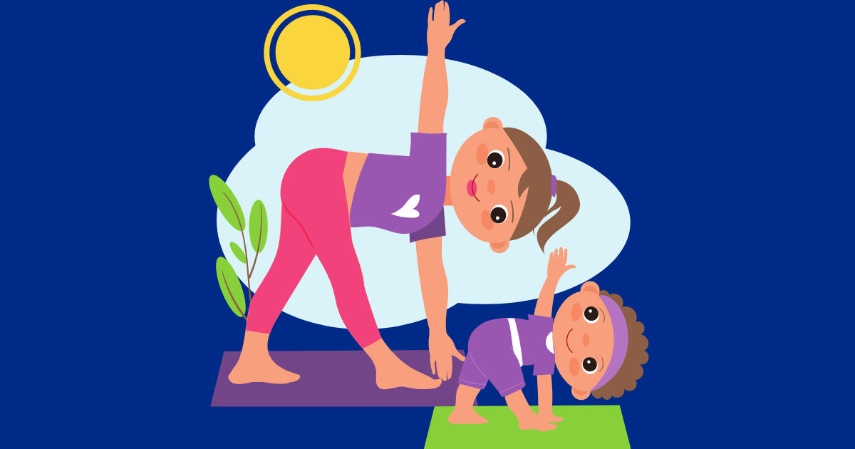 madre e hija haciendo yoga